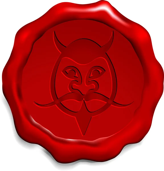 Diable sur sceau de cire — Image vectorielle