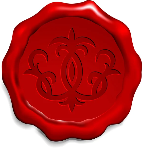 Fleur De Lis sur sceau de cire — Image vectorielle
