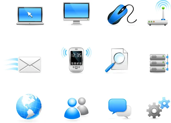 Collection d'icônes technologies de communication — Image vectorielle