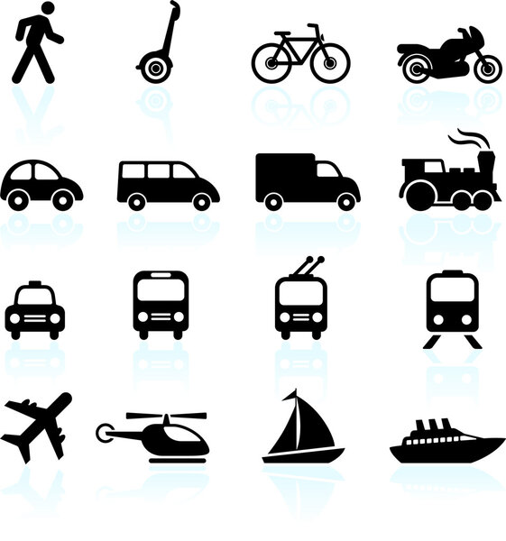 Элементы дизайна иконок для транспорта

