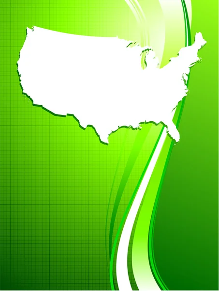 Carta degli Stati Uniti su sfondo verde — Vettoriale Stock