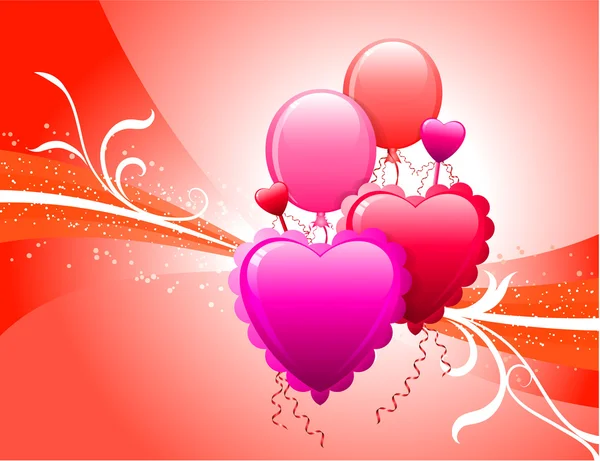 Balloons on Red Background — Stock Vector