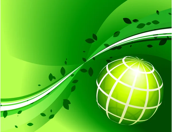 Globo verde su sfondo verde — Vettoriale Stock