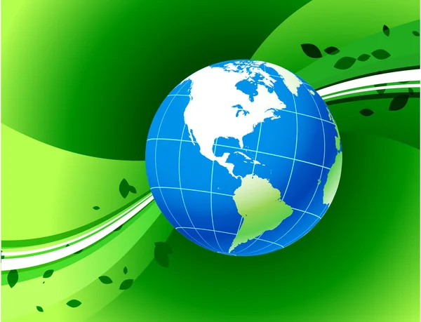 Globe op groene achtergrond — Stockvector