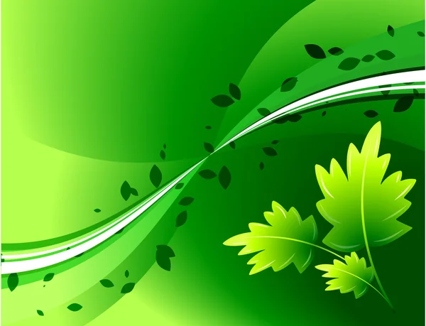 Leaves on Green Background — Stock Vector