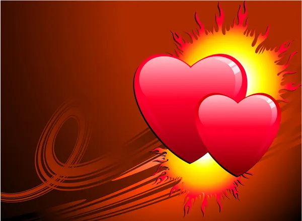 Vlam van liefde Valentijnsdag achtergrond — Stockvector