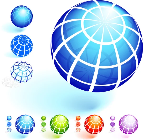 Wire Frame Globe Collection — Stock Vector