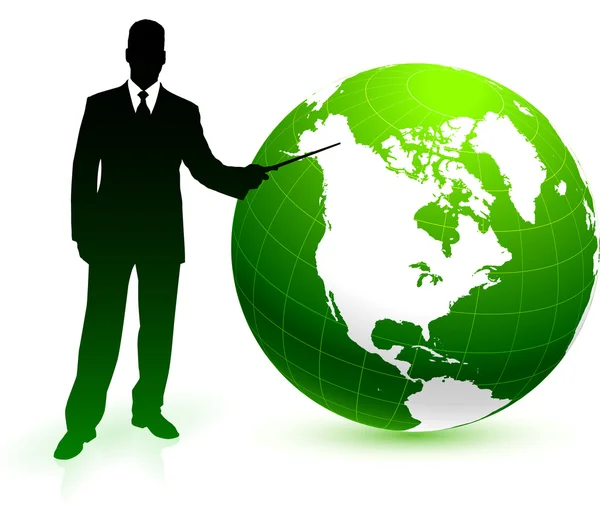 Green globe business bakgrund — Stock vektor