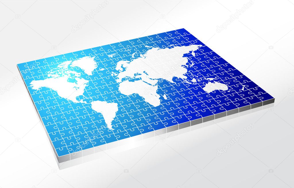 Complete Puzzle of World Map — Stock Vector © iconspro 6030182
