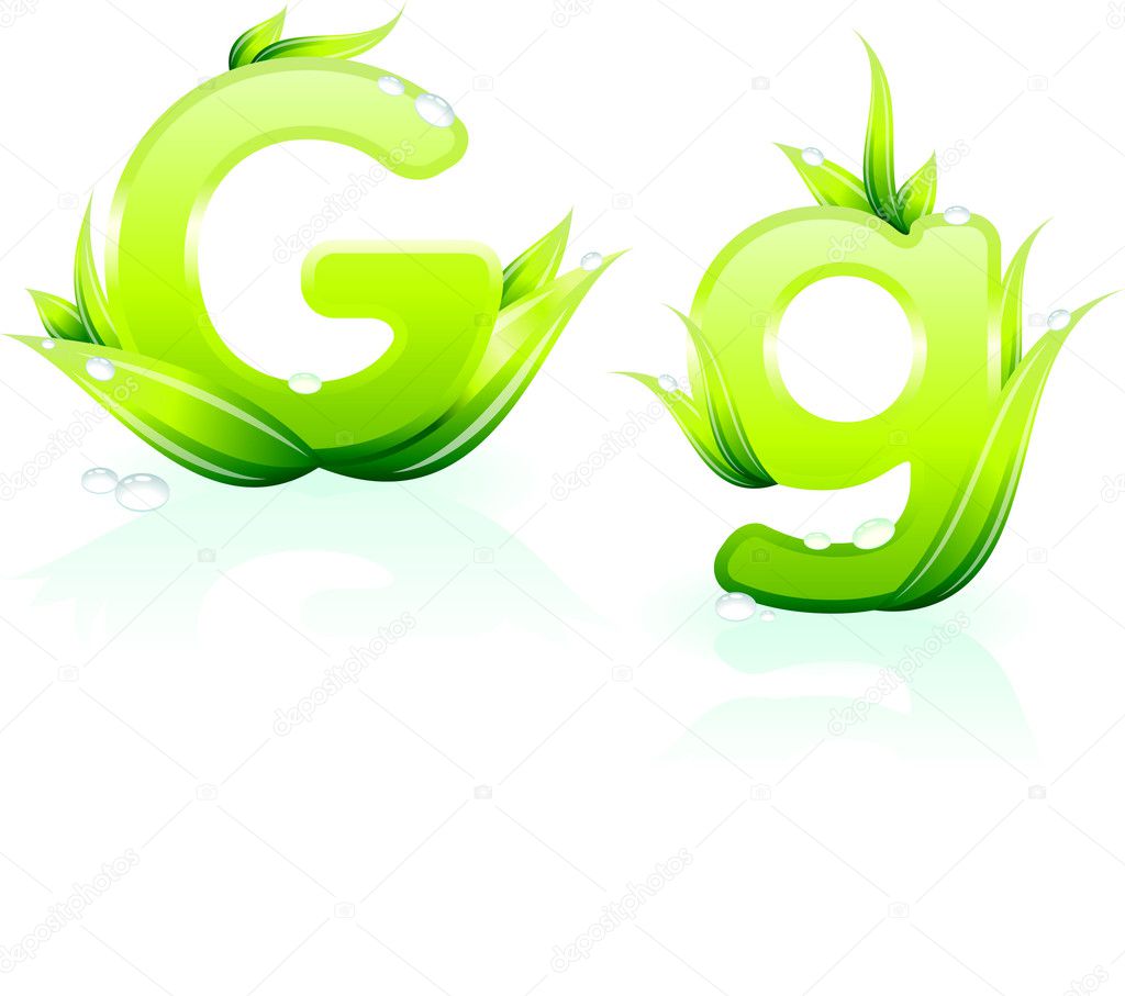 Letter G for Green Environmental Conservation Background — Stock Vector ...