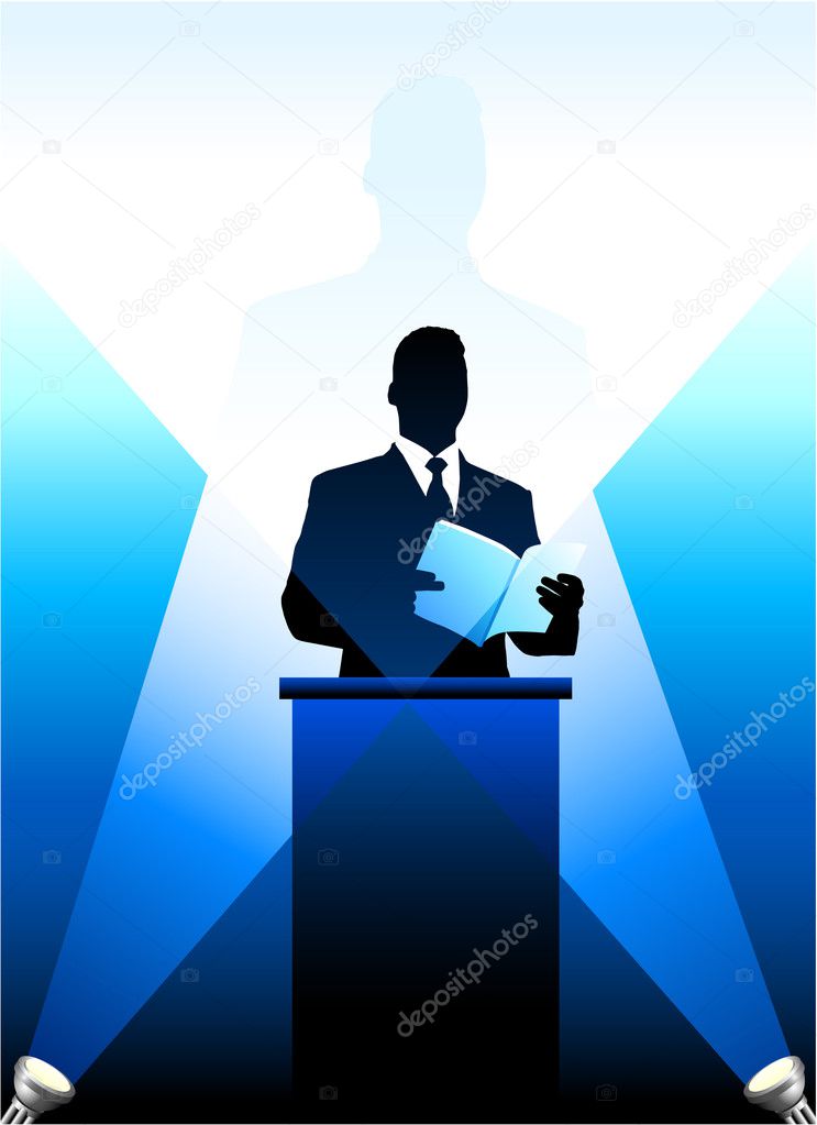 Business-political speaker silhouette background AI8 compatible