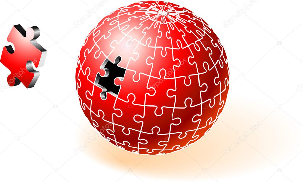 Incomplete Red Globe Puzzle