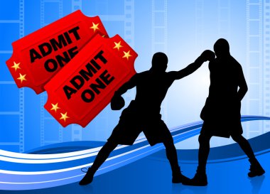 Boxing on film tickets background clipart