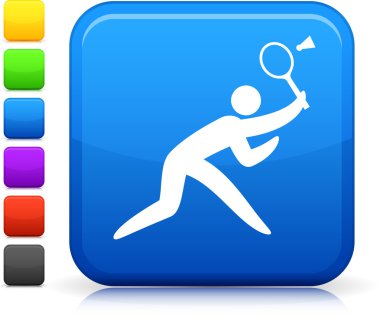 kare Internet düğme simgesine badminton