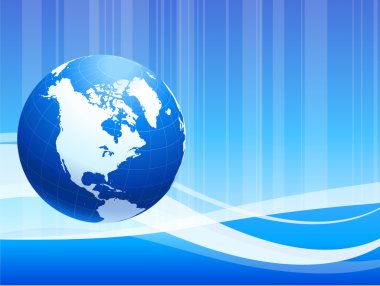 Blue Globe on abstract background clipart