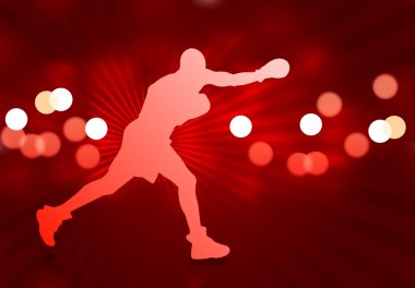 boxing on red background clipart