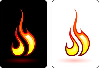 Flame and fire design elemets clipart