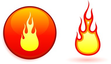 Flame and fire design elemets clipart