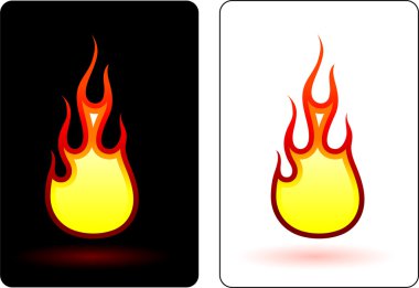 Flame and fire design elemets clipart