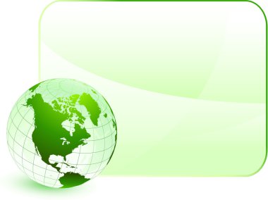 Green globe with blank background clipart