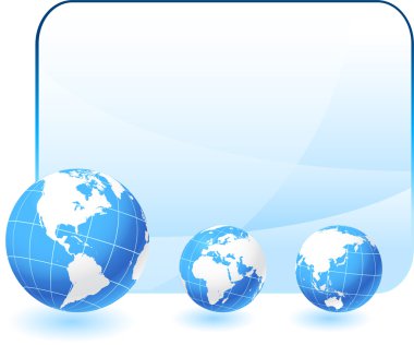 Globes on blank internet background clipart