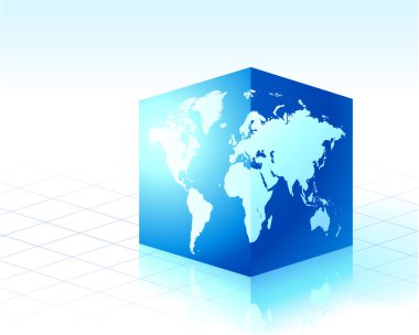 Square globe cube clipart