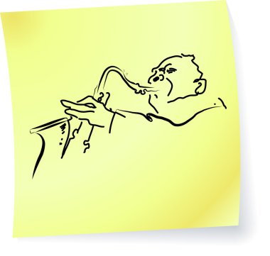 Live Jazz & Blues on a post-it note clipart