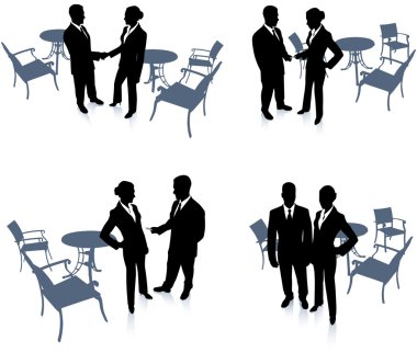 businessman and businesswoman meeting clipart