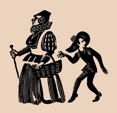 market thief etching clipart