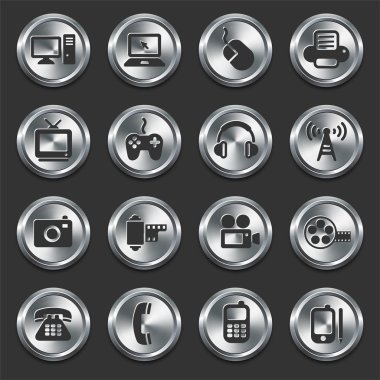 Technology Icons on Internet Buttons clipart