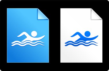 Swimmer on paper set clipart