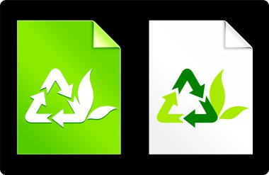 Recycle Symbol on Paper Set clipart