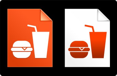 Burger and Soda on Paper Set clipart