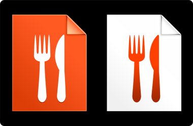 knife and fork on Paper Set clipart