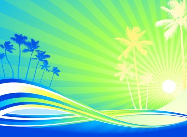 palm trees green background clipart