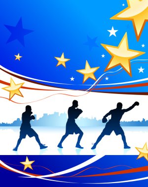 American patriotic boxing background vector