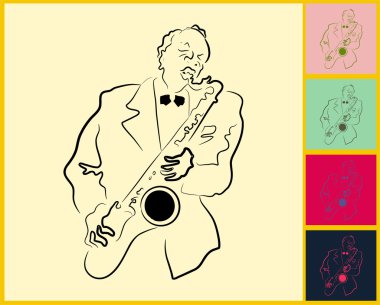 Live Jazz & Blues on post it note clipart