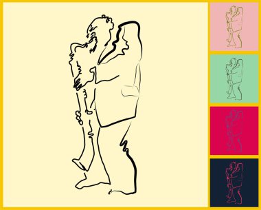 Live Jazz & Blues on post it note clipart