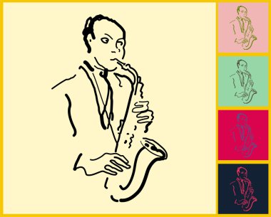 saxophone player clipart