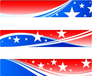 Independence Day patriotic banners clipart