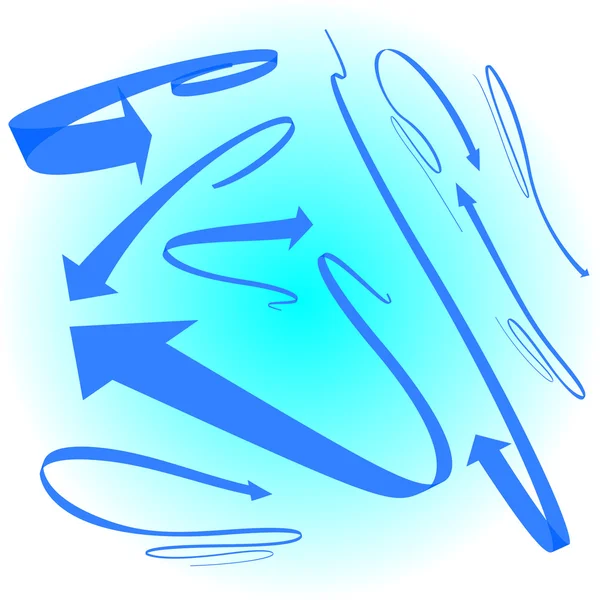 Ensemble flèche bleue — Image vectorielle