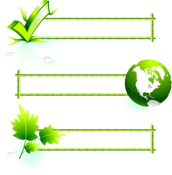 Elementos da fronteira de bambu — Vetor de Stock