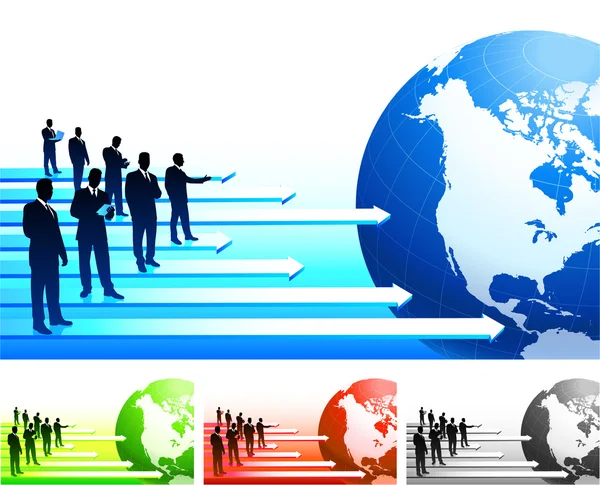 Business-Hintergrund mit blauer Weltkugel — Stockvektor