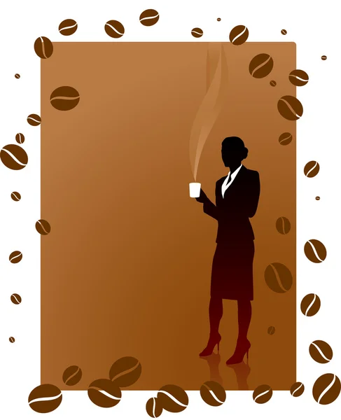 Бизнес-леди на кофе-брейке — стоковый вектор