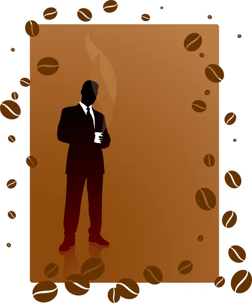 Business man on a coffee break — Stock Vector