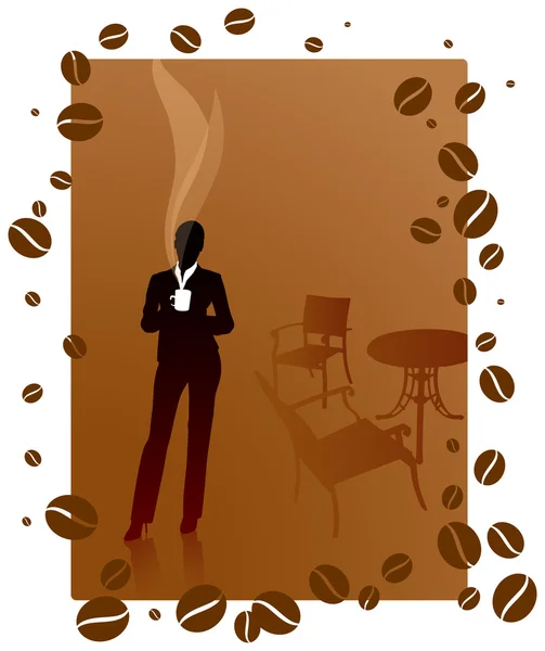 ผู้หญิงธุรกิจในช่วงพักดื่มกาแฟ — ภาพเวกเตอร์สต็อก