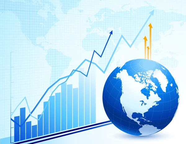 Negócios globais e economia contexto abstrato — Vetor de Stock