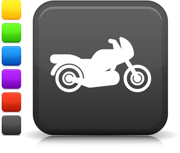 Kare Internet düğme simgesine motosiklet — Stok Vektör