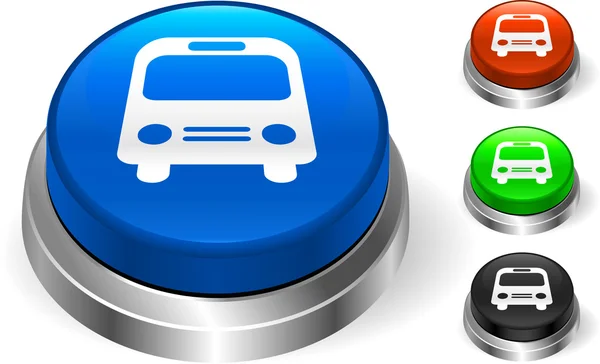 Ícone de ônibus no botão de internet — Vetor de Stock