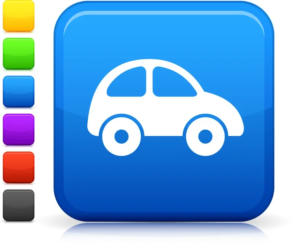 Car icon on square internet button — Stock Vector